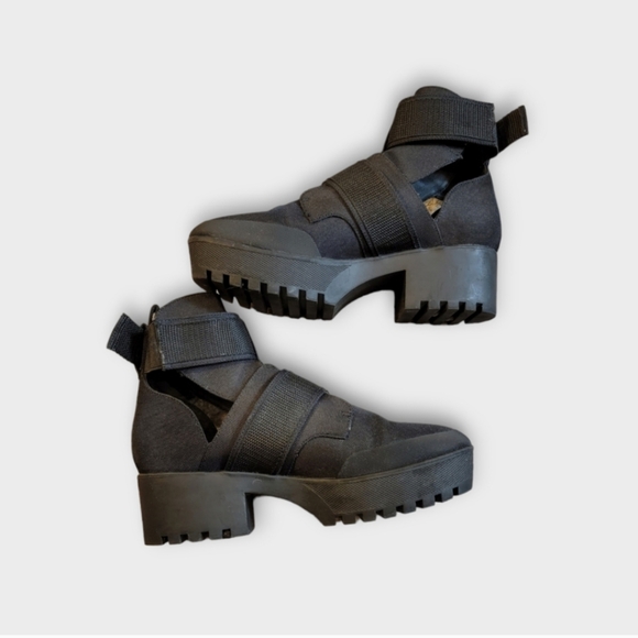 Steve Madden Moto Boots "Graden" Black 8.5 EUC - Picture 4 of 7